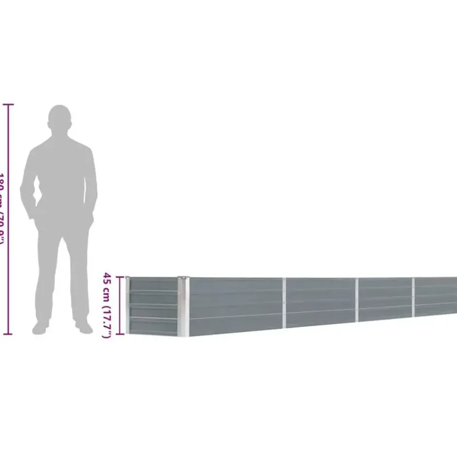 vidaXL - Plantenbak - Grijs - Staal
