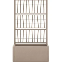 vidaXL - Plantenbak met latwerk 80x36x140 cm polypropeen lichtbruin bloempot