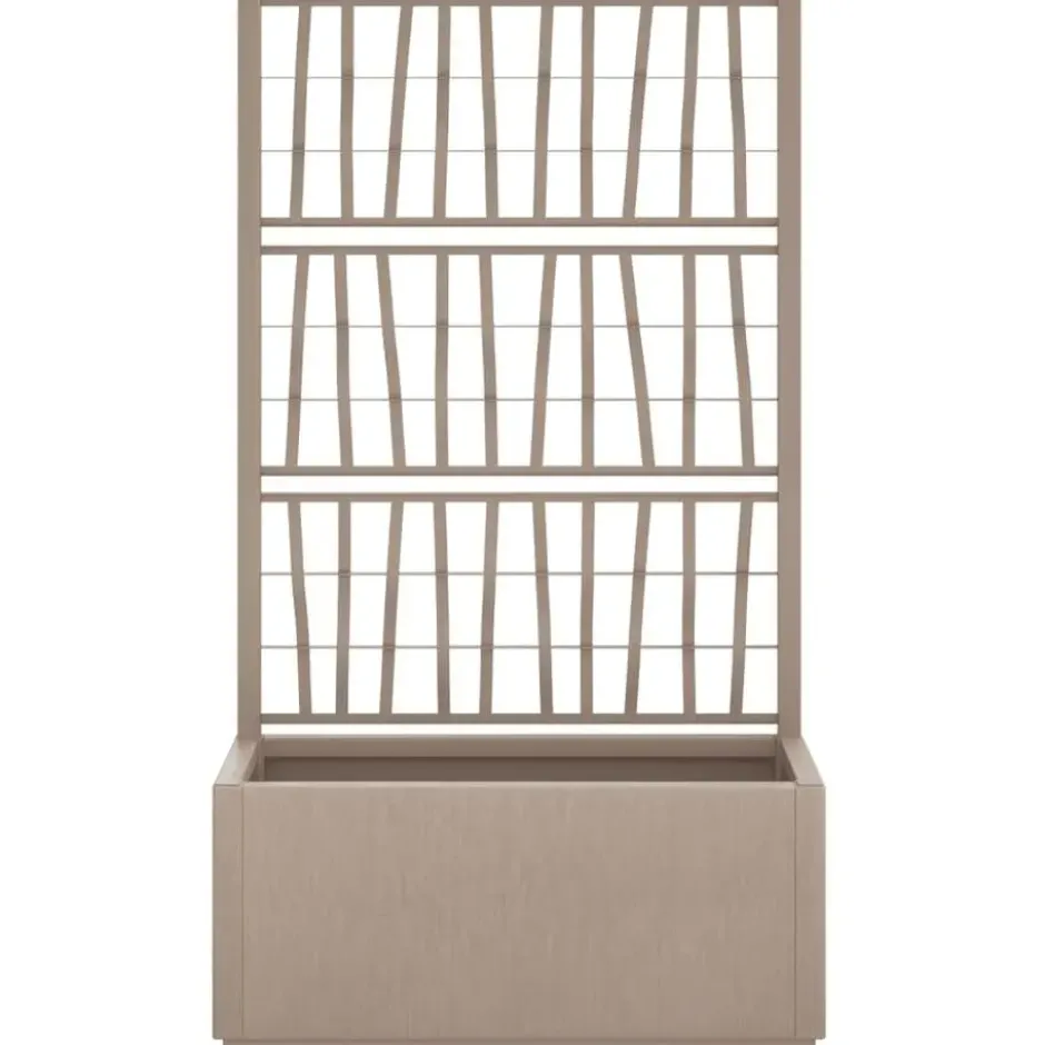 vidaXL - Plantenbak met latwerk 80x36x140 cm polypropeen lichtbruin bloempot