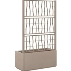 vidaXL - Plantenbak met latwerk 80x36x140 cm polypropeen lichtbruin bloempot