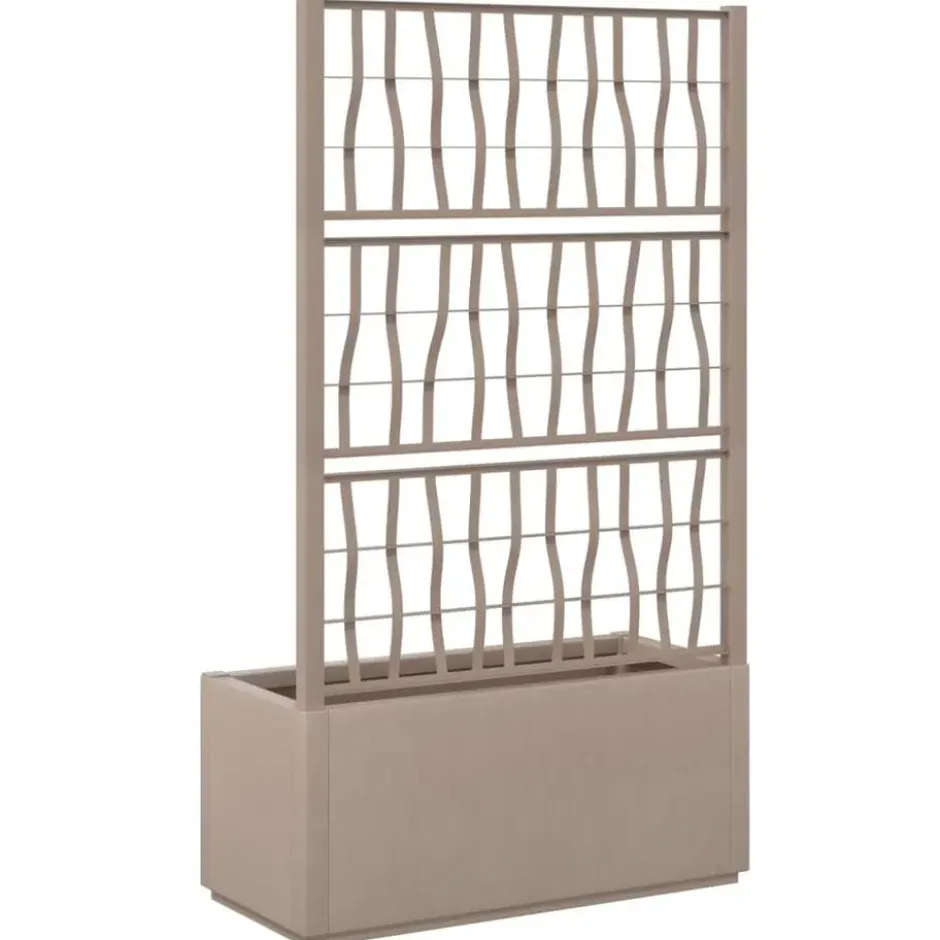 vidaXL - Plantenbak met latwerk 80x36x140 cm polypropeen lichtbruin bloempot