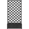 vidaXL - Plantenbak met latwerk massief vurenhout 90x35x180 cm zwart