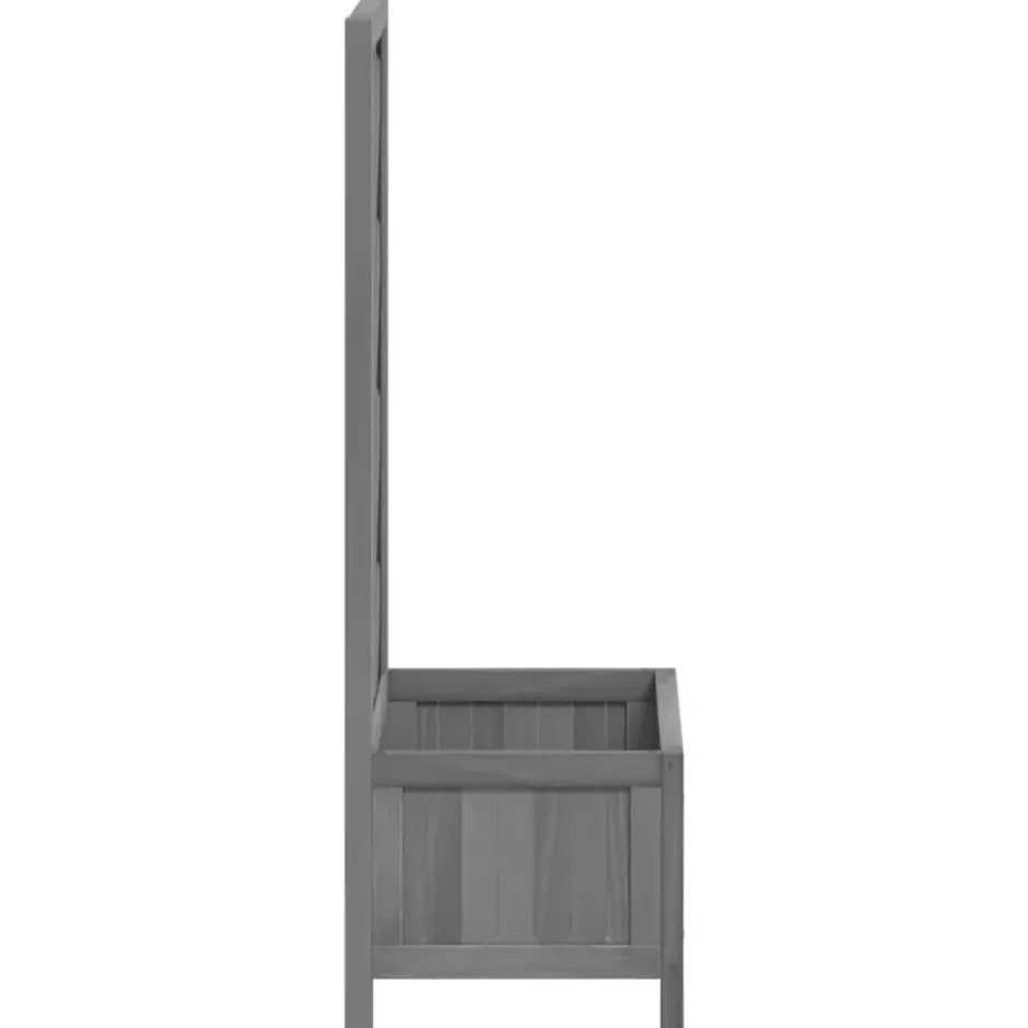 vidaXL - Plantenbak met latwerk massief vurenhout grijs bloempot buitenpot