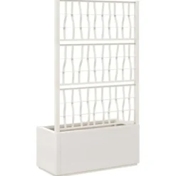 vidaXL - Plantenbak met latwerk 80x36x140 cm polypropeen wit