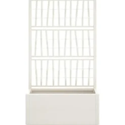 vidaXL - Plantenbak met latwerk 80x36x140 cm polypropeen wit
