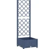 vidaXL - Plantenbak met trellis blauwgrijs 40x40x121,5 cm PP