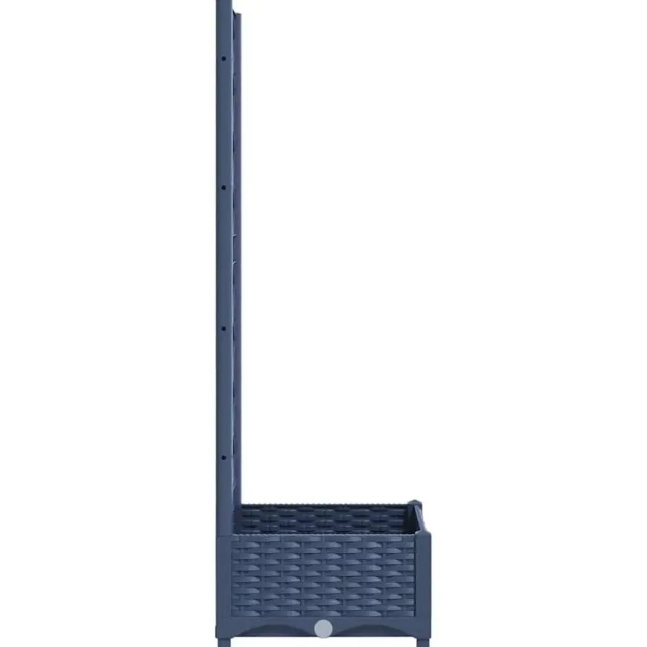 vidaXL - Plantenbak met trellis blauwgrijs 40x40x121,5 cm PP