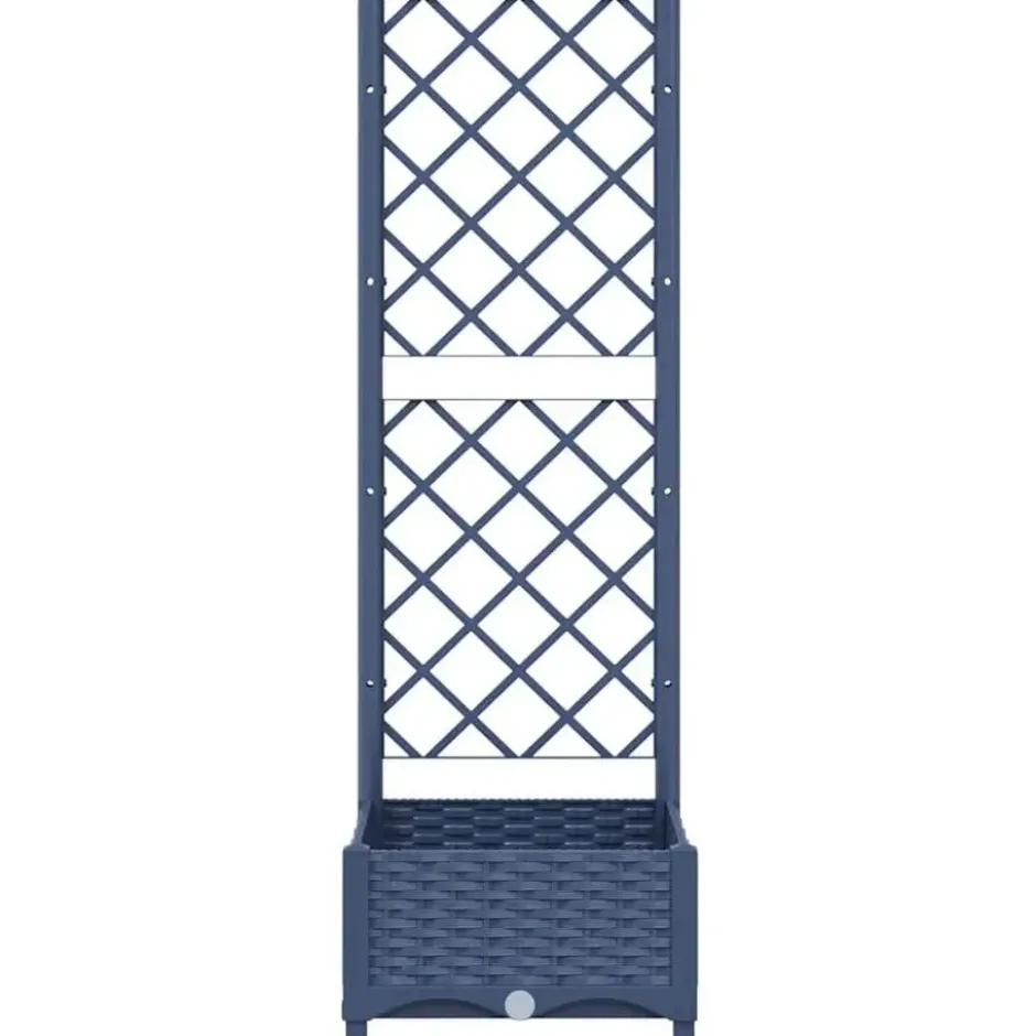 vidaXL - Plantenbak met trellis blauwgrijs 40x40x121,5 cm PP