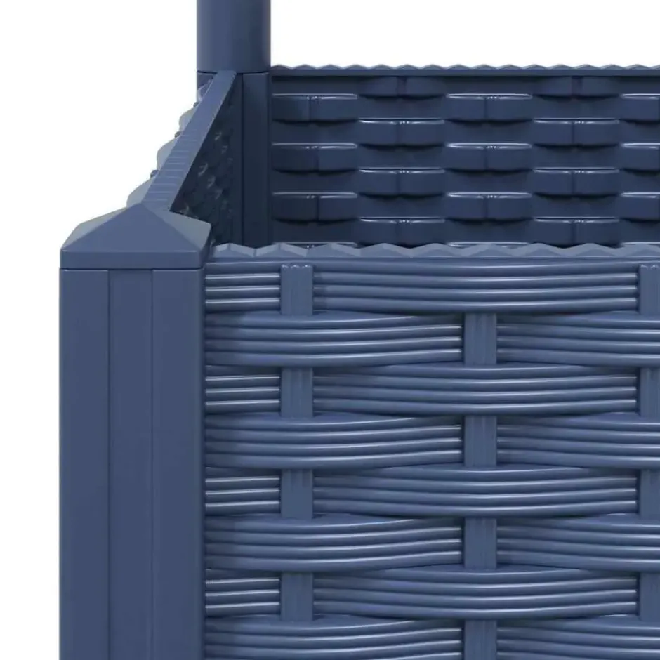 vidaXL - Plantenbak met trellis blauwgrijs 40x40x121,5 cm PP