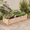 vidaXL - Plantenbak verhoogd met voering - 120x45x25 cm massief vurenhout