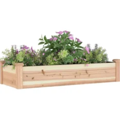 vidaXL - Plantenbak verhoogd met voering - 120x45x25 cm massief vurenhout