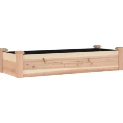 vidaXL - Plantenbak verhoogd met voering - 120x45x25 cm massief vurenhout