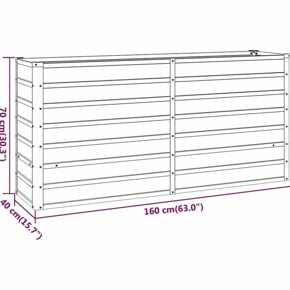 vidaXL - Plantenbak verhoogd 160x40x77 cm cortenstaal roestig