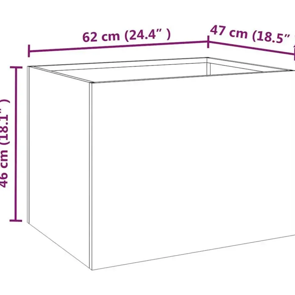 vidaXL - Plantenbak 62x47x46 cm cortenstaal verhoogde Plantenbak