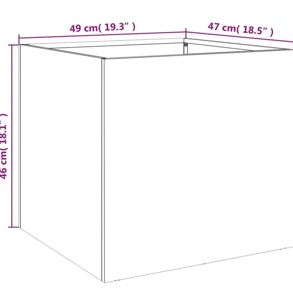 vidaXL - Plantenbak 49x47x46 cm koudgewalst staal wit verhoogde plantenbak