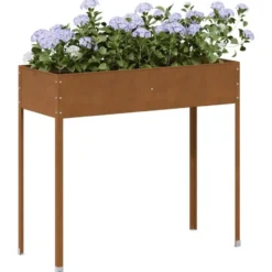 vidaXL - Plantenbak 100,5x40,5x90 cm weervast staal planter patio planter