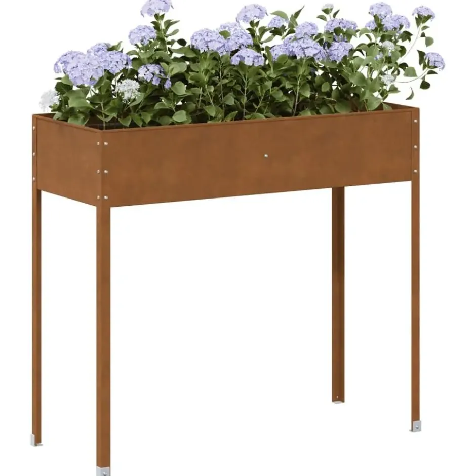 vidaXL - Plantenbak 100,5x40,5x90 cm weervast staal planter patio planter