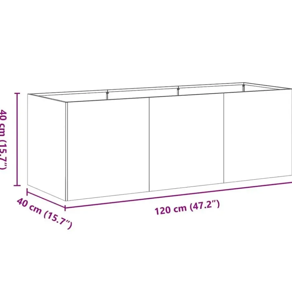 vidaXL - Plantenbak Zwart 120x40x40 cm Koudgewalst Staal