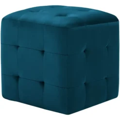 vidaXL - Poef - Blauw - Stof