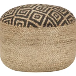 vidaXL - Poef - Zwart - Jute