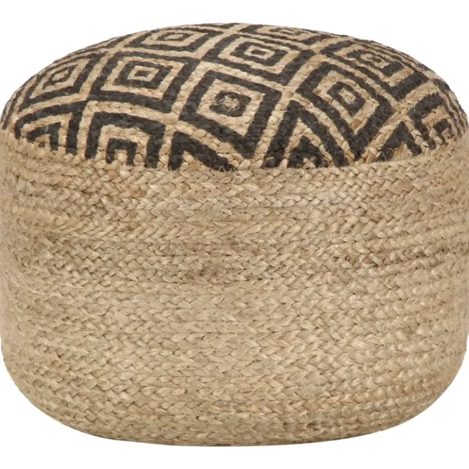vidaXL - Poef - Zwart - Jute