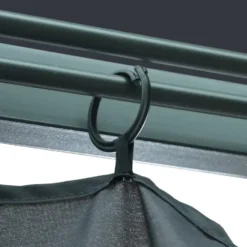 VIDAXL Prieel met gordijn 400x300 cm aluminium antraciet