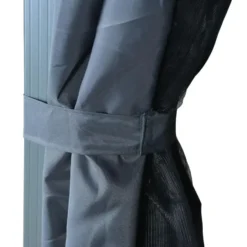VIDAXL Prieel met gordijn 400x300 cm aluminium antraciet