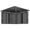 vidaXL - Prieel Met Lichtslinger - Antraciet - Stof - 3 x 3 x 2.73 m