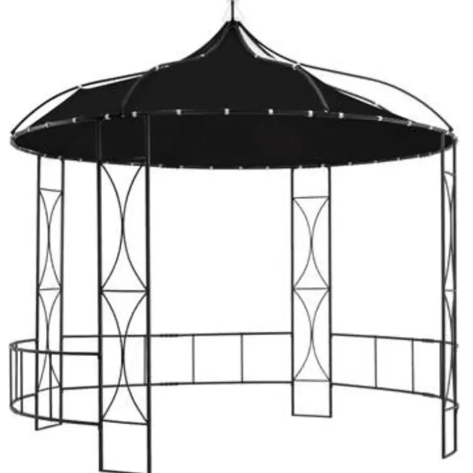 VIDAXL Prieel rond 300x290 cm antraciet