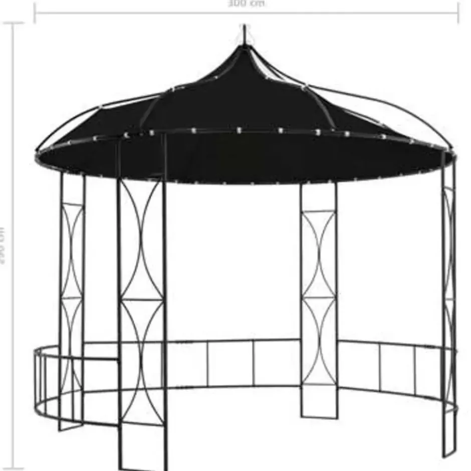 VIDAXL Prieel rond 300x290 cm antraciet
