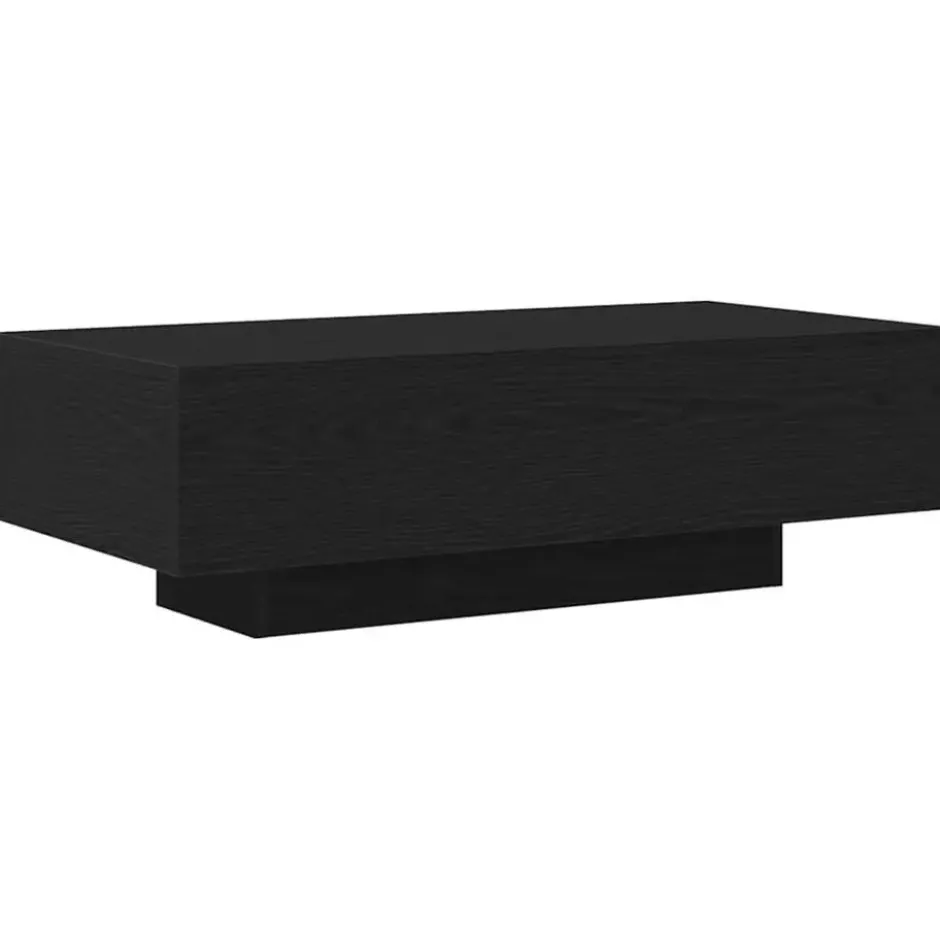 vidaXL - Rechthoekige Salontafel - Zwart eiken - Bewerkt hout - 100x49.5x31 cm