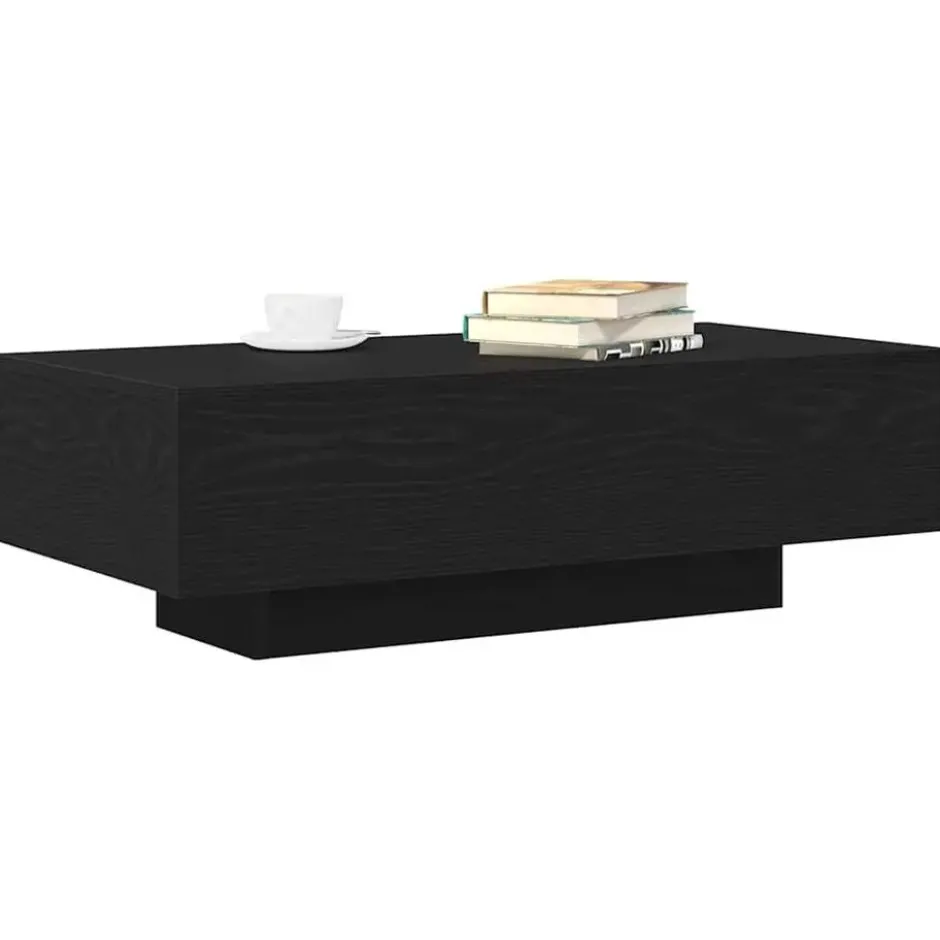 vidaXL - Rechthoekige Salontafel - Zwart eiken - Bewerkt hout - 100x49.5x31 cm