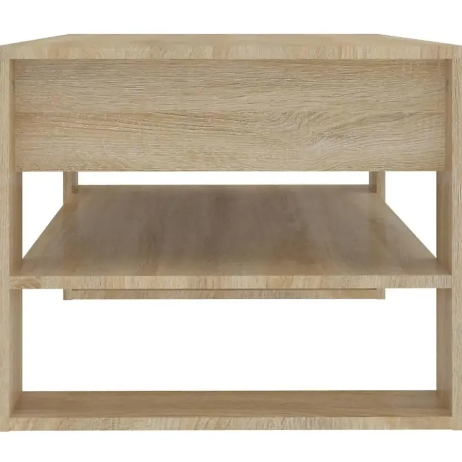 vidaXL - Rechthoekige Salontafel met schap - Sonoma eiken - Hout - 102x55 cm