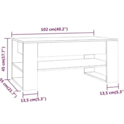 vidaXL - Rechthoekige Salontafel met schap - Sonoma eiken - Hout - 102x55 cm