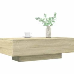 vidaXL - Rechthoekige Salontafel - Sonoma eiken - Bewerkt hout - 100x49.5 cm