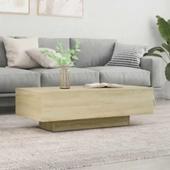 vidaXL - Rechthoekige Salontafel - Sonoma eiken - Bewerkt hout - 100x49.5 cm