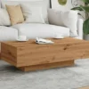 vidaXL - Rechthoekige Salontafel - Artisanaal eiken - Hout - 100x49.5x31 cm