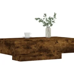 vidaXL - Rechthoekige Salontafel - Gerookt eiken - Bewerkt hout - 100x49.5 cm