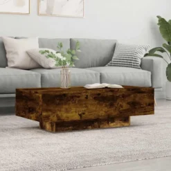 vidaXL - Rechthoekige Salontafel - Gerookt eiken - Bewerkt hout - 100x49.5 cm