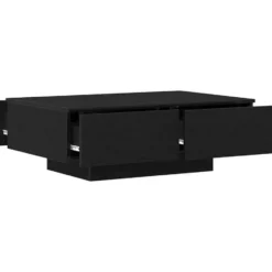 vidaXL - Rechthoekige Salontafel met 4 lades - Zwart eiken - Hout - 90x60 cm
