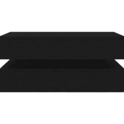 vidaXL - Rechthoekige Salontafel met LED - Zwart eiken - Hout - 90x50x40 cm