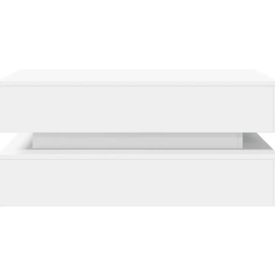 vidaXL - Rechthoekige Salontafel met LED - Wit - Bewerkt hout - 90x50x40 cm
