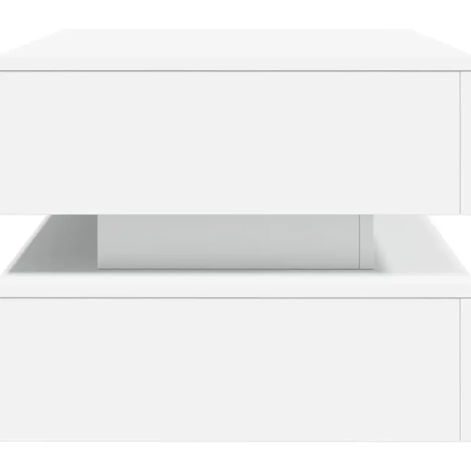 vidaXL - Rechthoekige Salontafel met LED - Wit - Bewerkt hout - 90x50x40 cm
