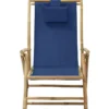 vidaXL - Relaxstoel - Blauw - Bamboe en stof - Verstelbaar
