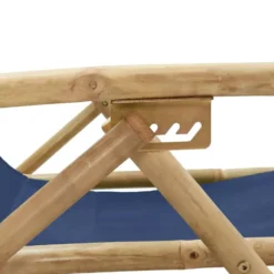 vidaXL - Relaxstoel - Blauw - Bamboe en stof - Verstelbaar