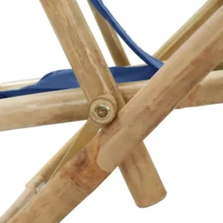 vidaXL - Relaxstoel - Blauw - Bamboe en stof - Verstelbaar