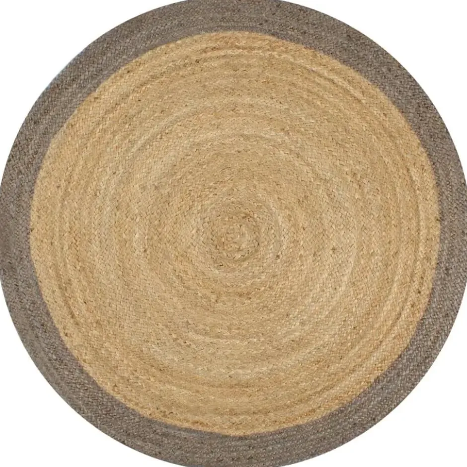 vidaXL Rond Tapijt – Grijs Jute – Ø150 cm – Duurzaam & Natuurlijk