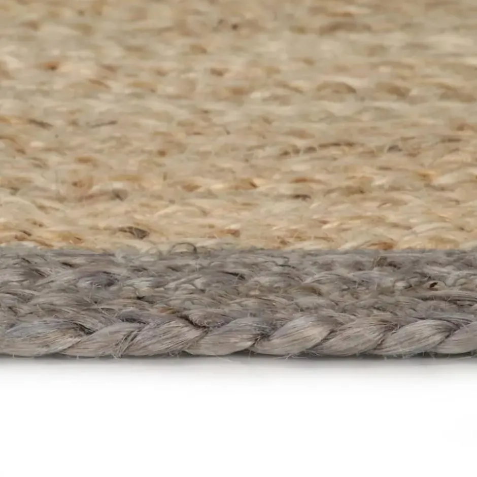 vidaXL Rond Tapijt – Grijs Jute – Ø150 cm – Duurzaam & Natuurlijk