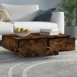 vidaXL - Salontafel - Bruin - Bewerkt hout - 90 x 60 x 31 cm