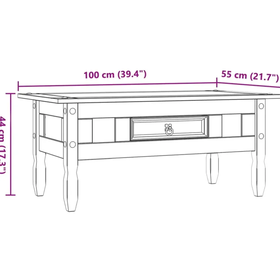 vidaXL - Salontafel - Bruin - Grenenhout